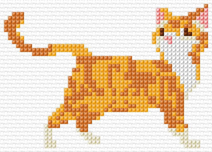Cat free cross-stitch pattern