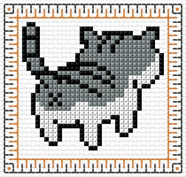 Cat free cross-stitch pattern