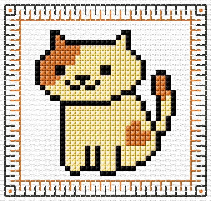 Cat free cross-stitch pattern