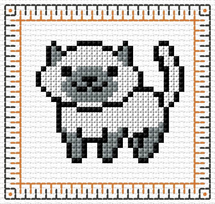Cat free cross-stitch pattern