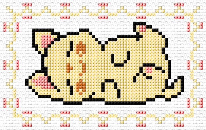 Cat free cross-stitch pattern