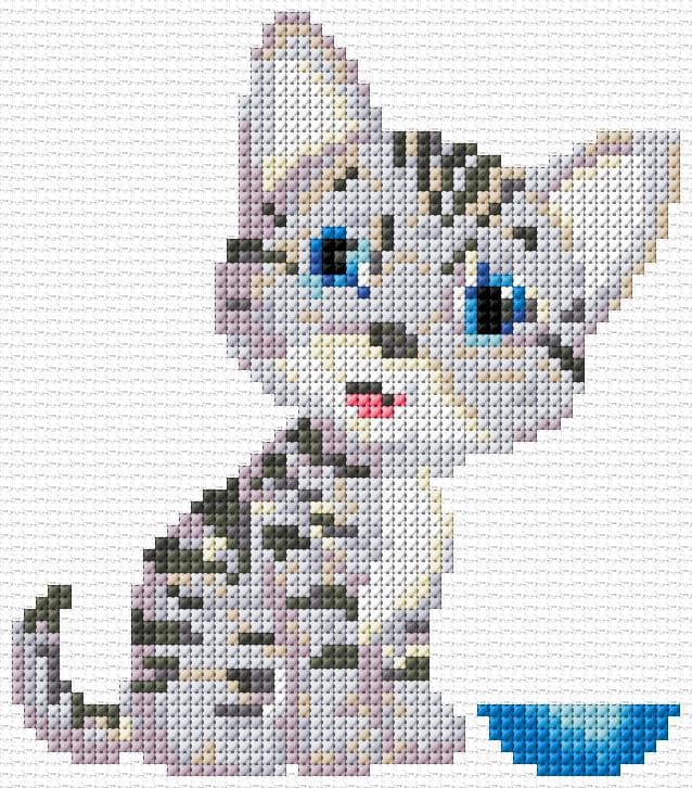 Kitten free cross-stitch pattern