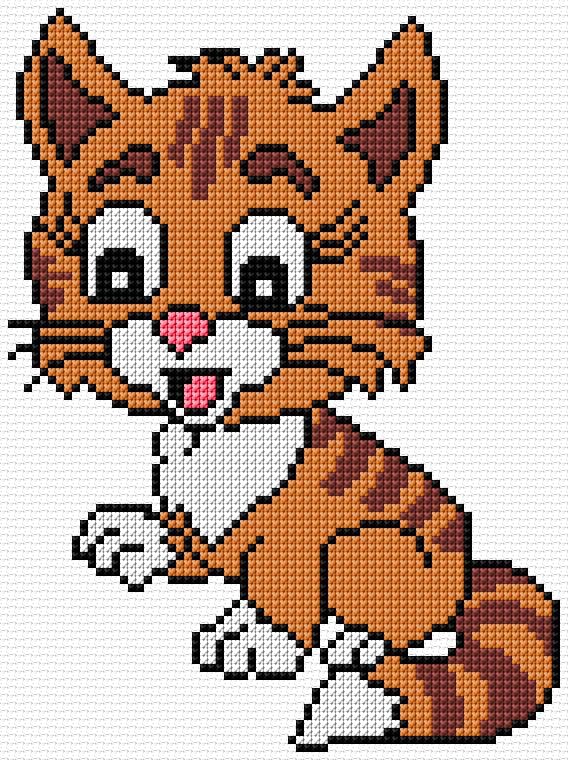 Kitten free cross-stitch pattern