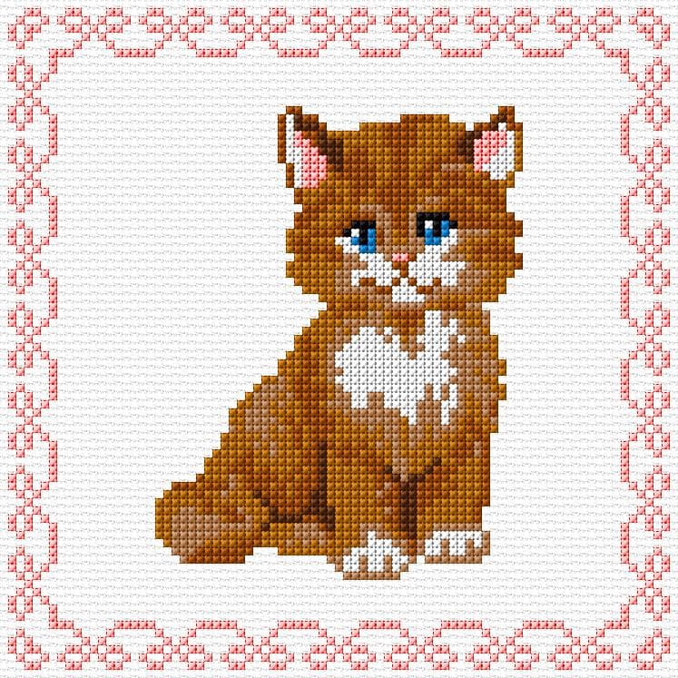 Kitten free cross-stitch pattern