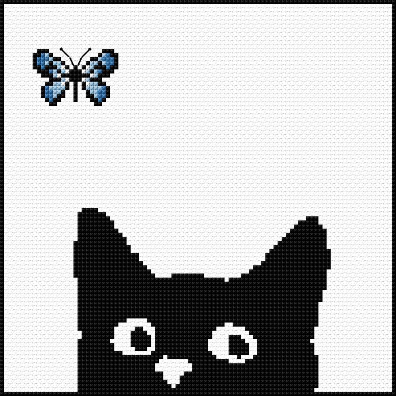 Cat free cross-stitch pattern