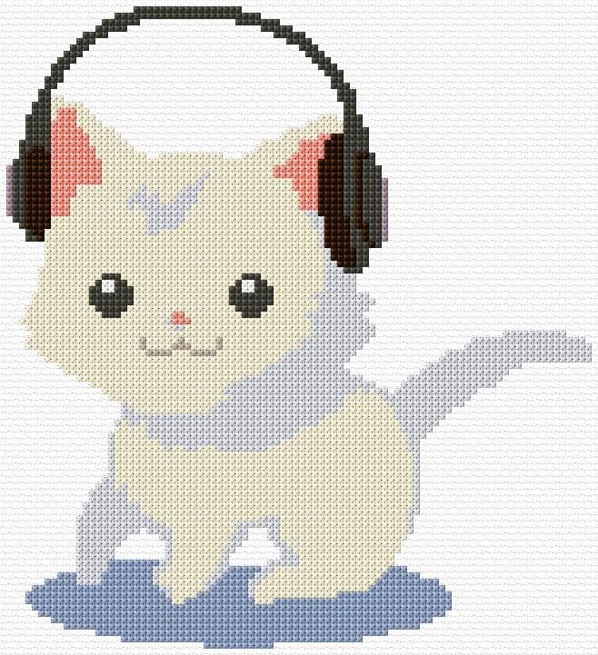 Kitten free cross-stitch pattern