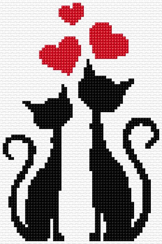 Love free cross-stitch pattern