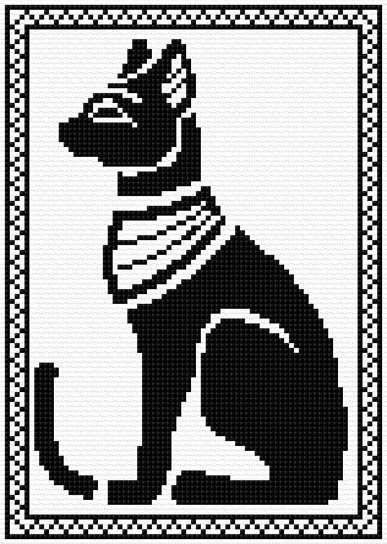 Egyptian Cat free cross-stitch pattern