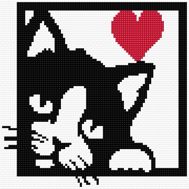 Cat free cross-stitch pattern