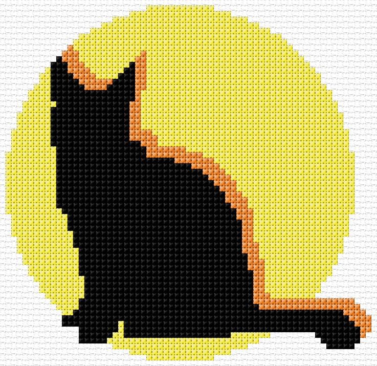 Cat free cross-stitch pattern