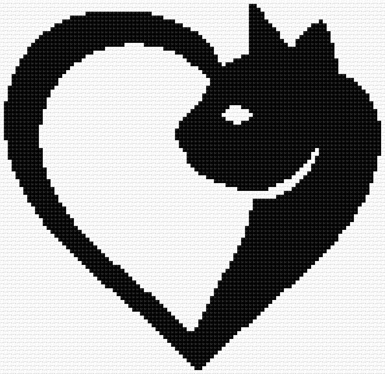 Cat Love free cross-stitch pattern