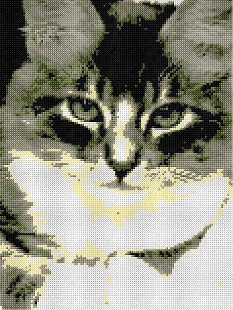 Gray Cat free cross-stitch pattern