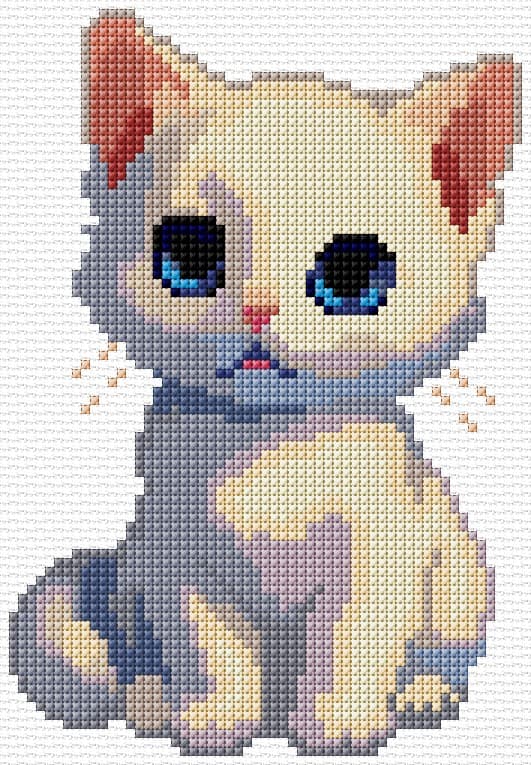 Cute Kitten free cross-stitch pattern