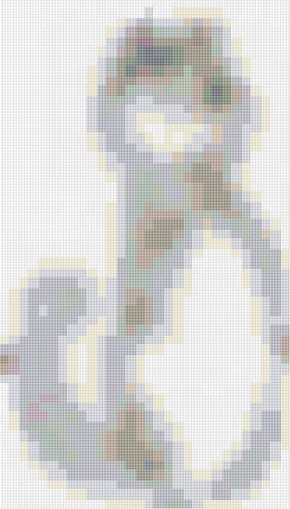 Glass Cat free cross-stitch pattern
