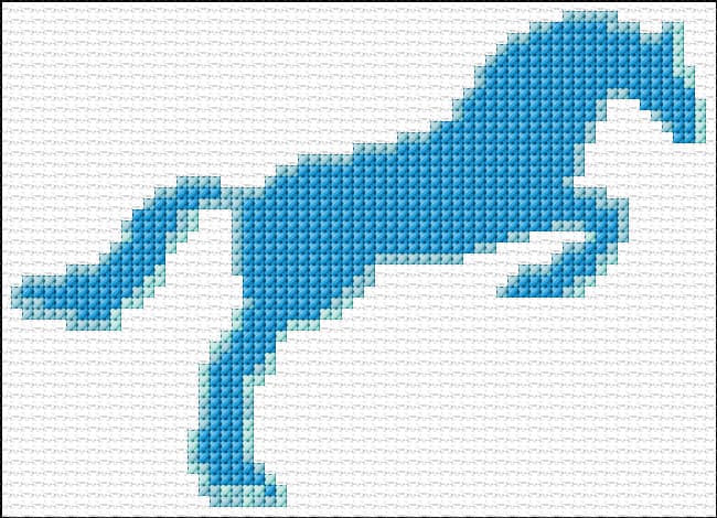 Blue Horse free cross-stitch pattern