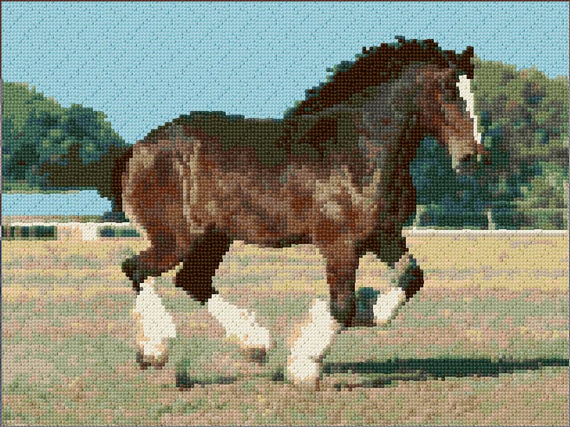 Clydesdale Horse free cross-stitch pattern