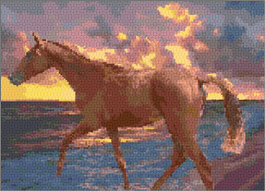 Foal at Sunset free cross-stitch pattern