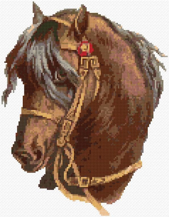 Horse free cross-stitch pattern