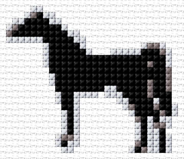 Horse free cross-stitch pattern