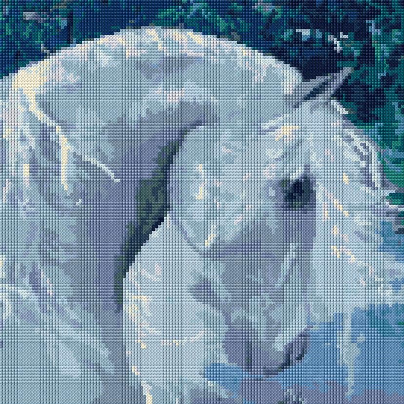 White Horse free cross-stitch pattern