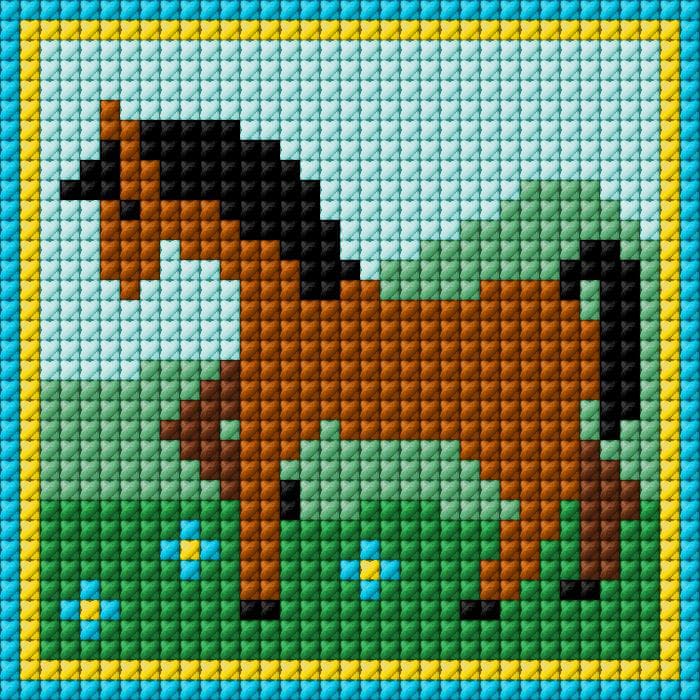 Horse free cross-stitch pattern