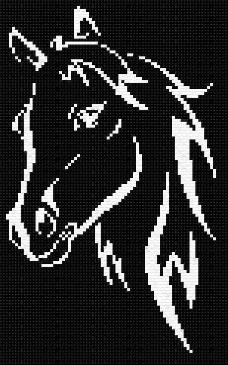 Horse free cross-stitch pattern