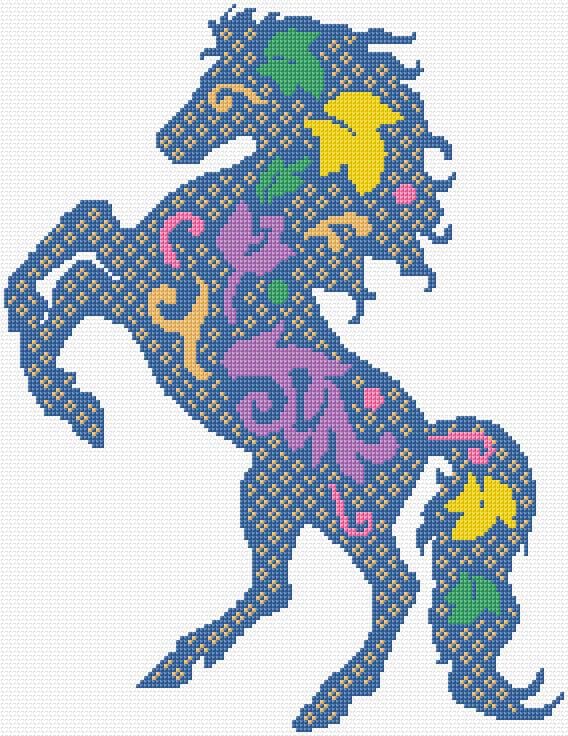 Horse free cross-stitch pattern