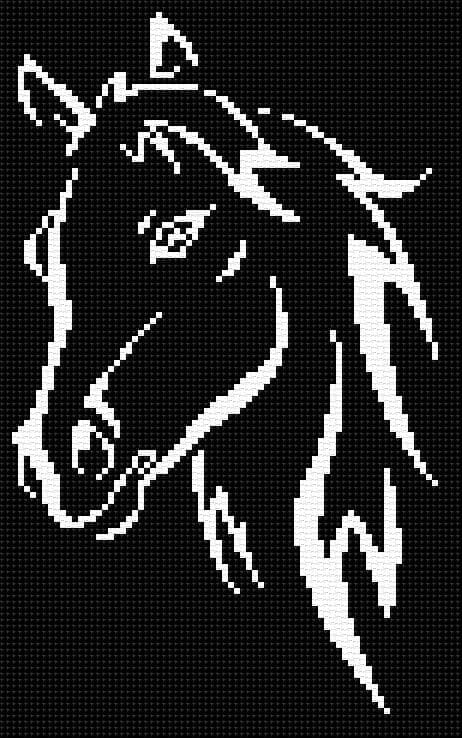 Horse free cross-stitch pattern