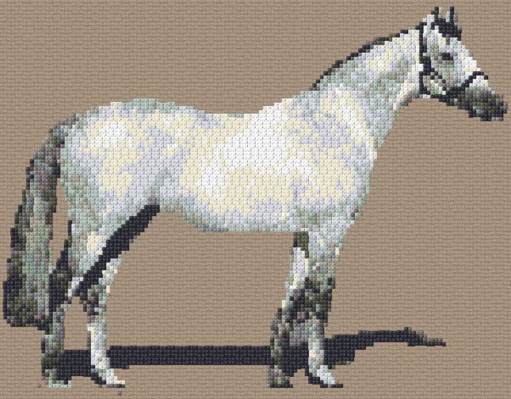 White Horse 3 free cross-stitch pattern