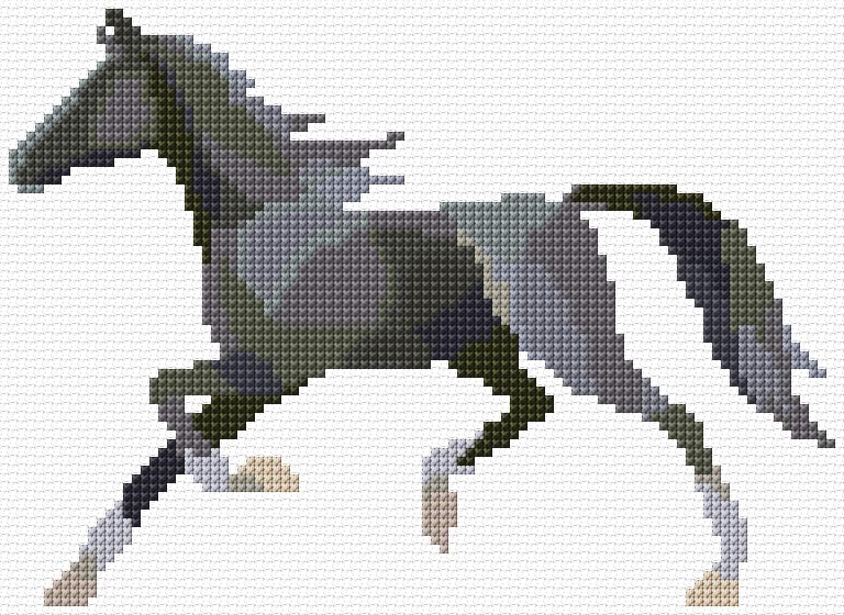 Horse free cross-stitch pattern