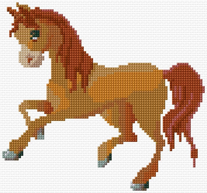 Horse free cross-stitch pattern