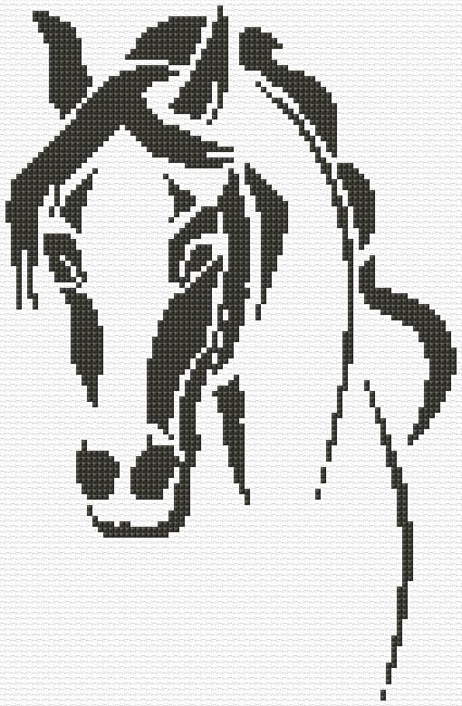 Horse free cross-stitch pattern