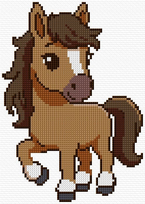 Horse free cross-stitch pattern