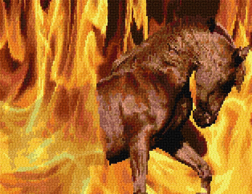 Fire Horse free cross-stitch pattern