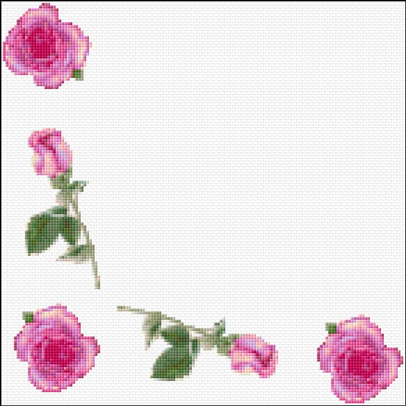 Roses Tablecloth Border free cross-stitch pattern