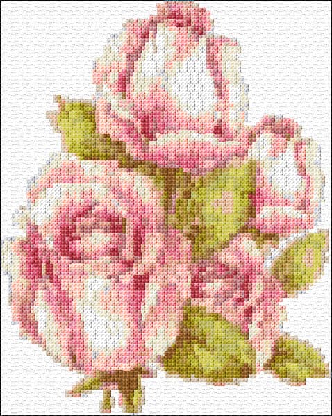 Roses free cross-stitch pattern