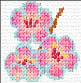 Blossom free cross-stitch pattern