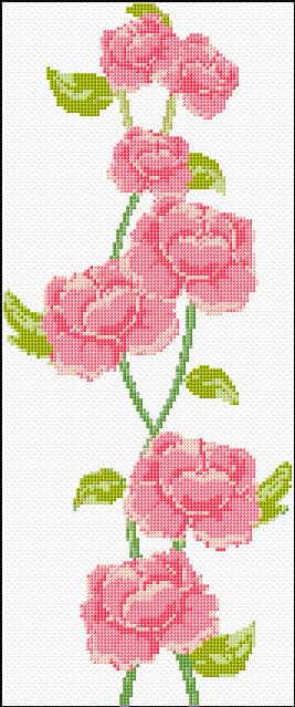 Roses Panel free cross-stitch pattern