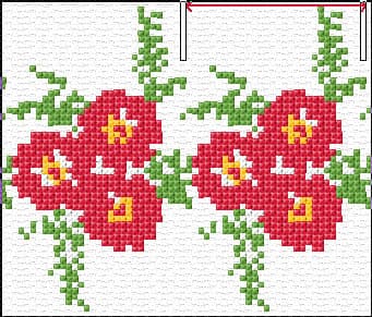 Border free cross-stitch pattern
