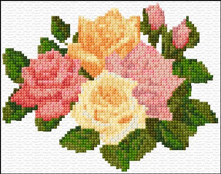 Roses free cross-stitch pattern