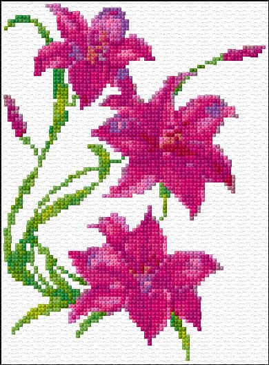 Flowers free cross-stitch pattern