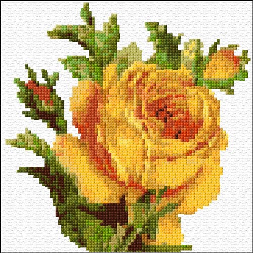 Yellow Rose free cross-stitch pattern