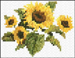 Sunflowers free cross-stitch pattern