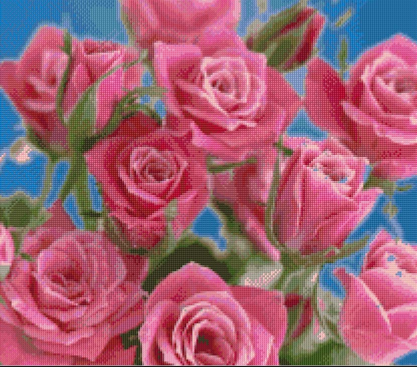 Roses Bouquet free cross-stitch pattern