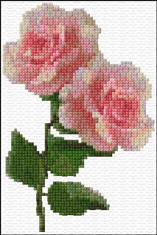 Roses free cross-stitch pattern