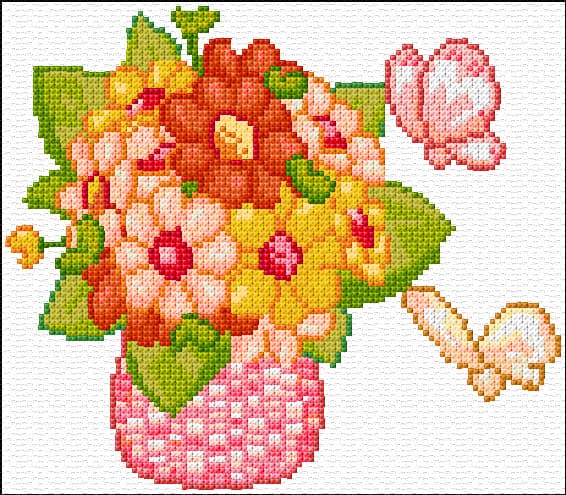 Flowers Bouquet free cross-stitch pattern
