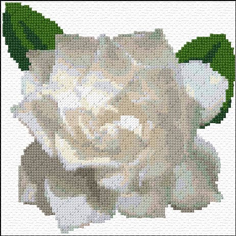 Gardenia free cross-stitch pattern