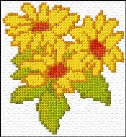 Yellow Flowers free cross-stitch pattern