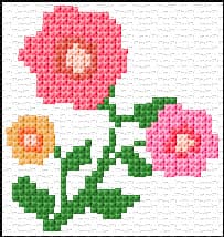 Flowers free cross-stitch pattern