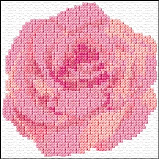 Pink Rose free cross-stitch pattern